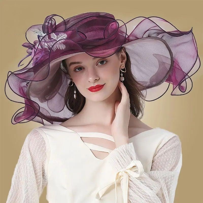 La boutique du chapeau Violet / M (56-58cm) Chapeau de cérémonie distingué