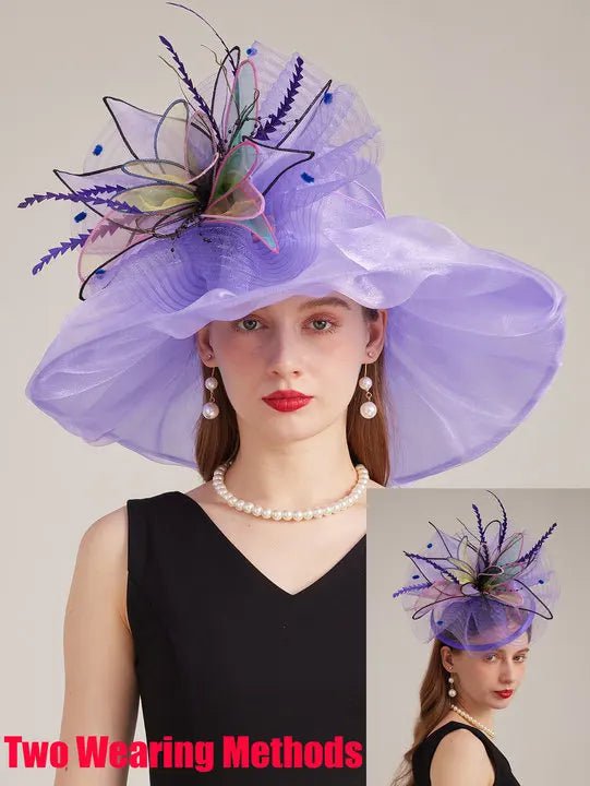 La boutique du chapeau Violet / M 56 à 58cm Chapeau de cérémonie romantique