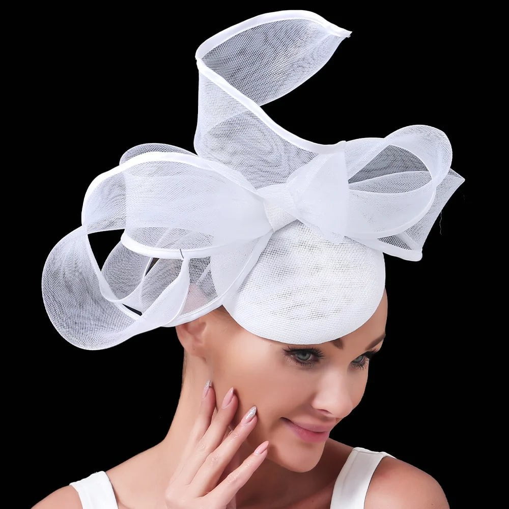 La boutique du chapeau WHITE Chapeau Fascinator Cocktail