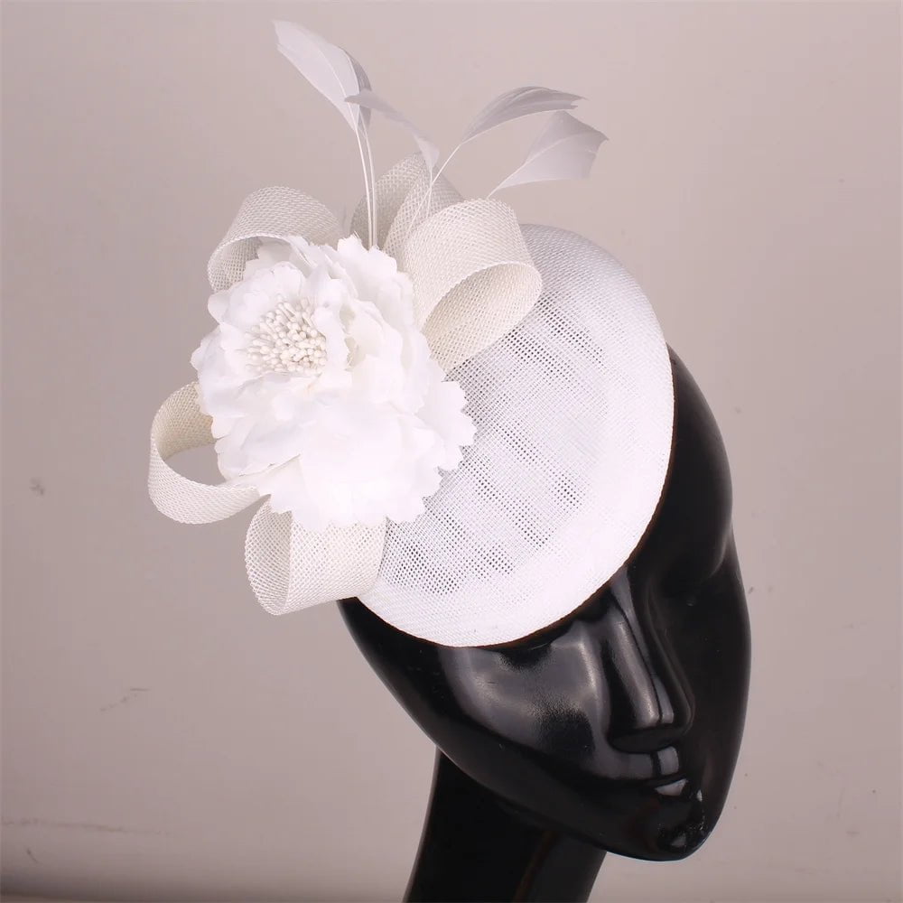 La boutique du chapeau WHITE Chapeau Fascinator Soirée