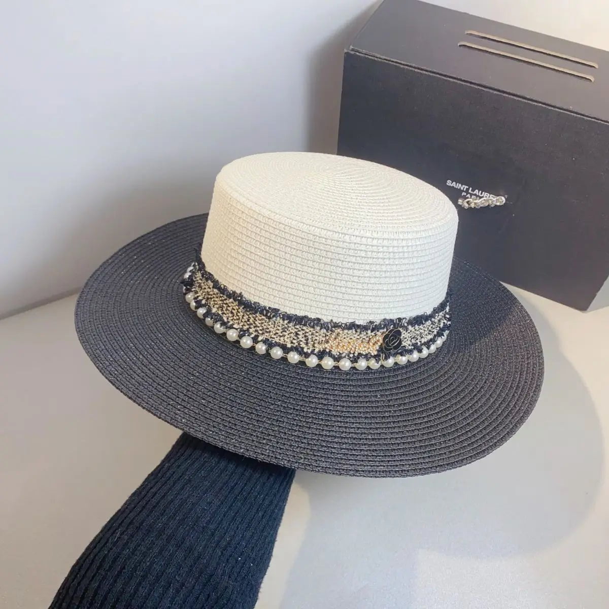 La boutique du chapeau WHITE / L / CHINA Chapeau de paille blanc