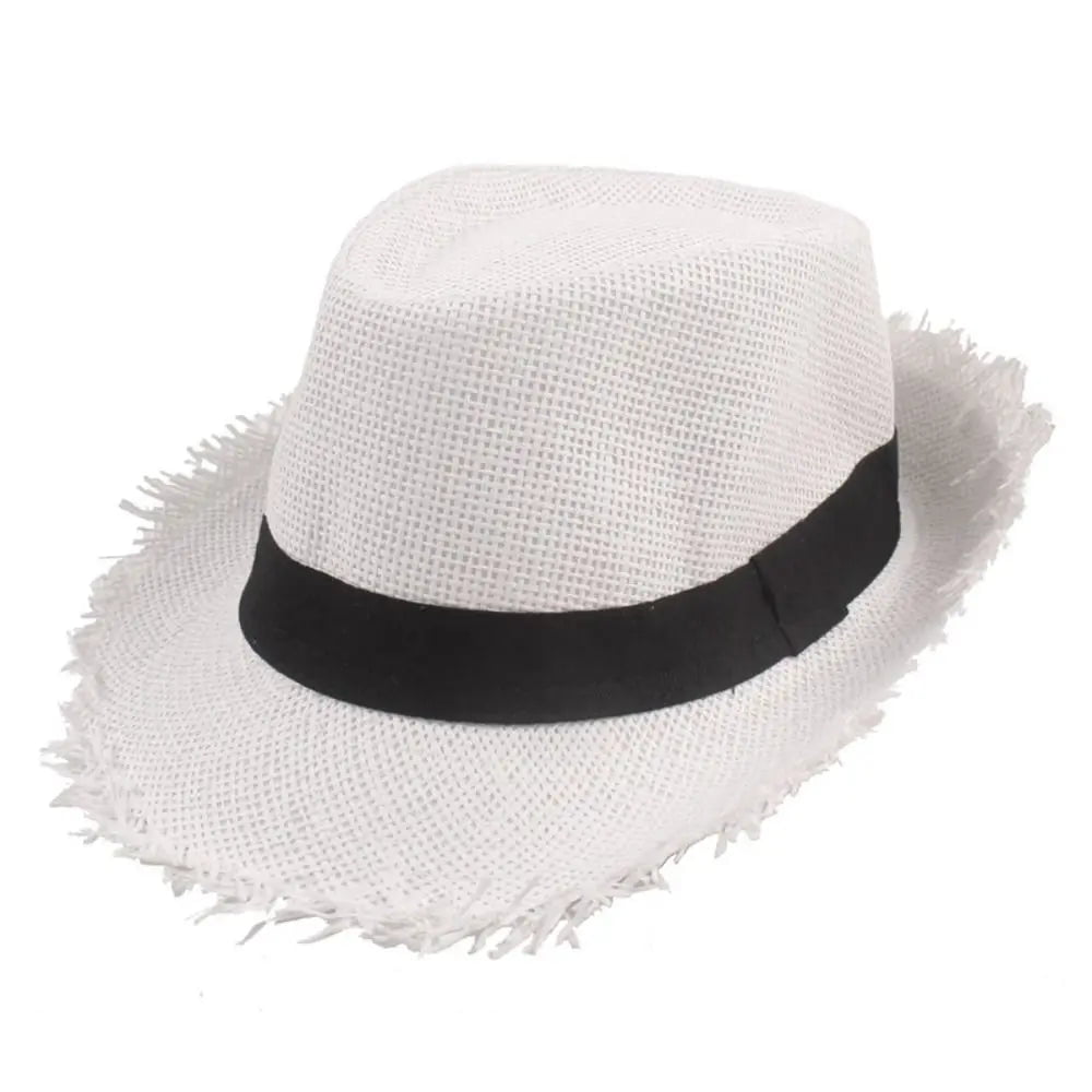 La boutique du chapeau White Trilby en paille avec ruban