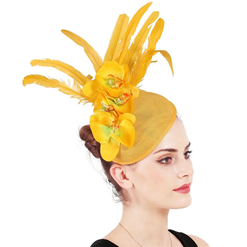 La boutique du chapeau Yellow Chapeau Fascinator Exquis