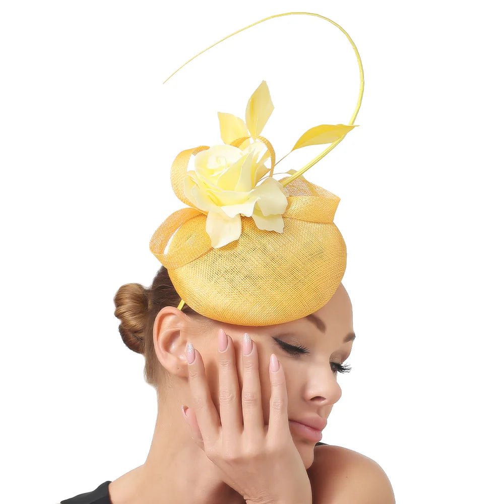 La boutique du chapeau Yellow Chapeau Fascinator Fleur