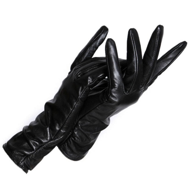 Multi-tendance Gants et mitaines Noir / 6.5 Gants longs en cuir véritable pour femme