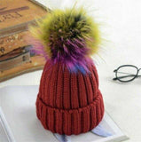 Paris-Chapeau bonnet & skullies 011 / 48-52cm(Kid) bonnet Pompon arc-en-ciel