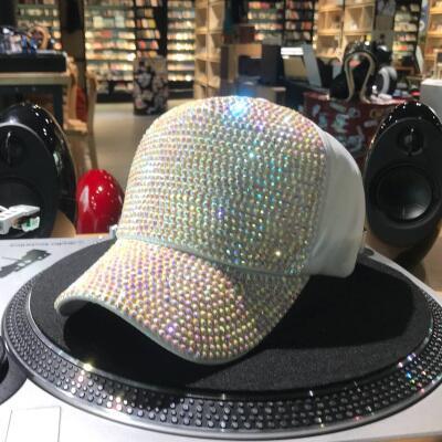 Paris-Chapeau casquette Blanc Casquette top 5 Strass perle Paillettes