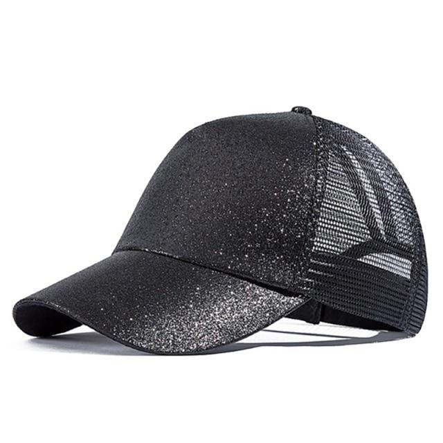 Paris-Chapeau casquette Noir / Adjustable Casquette top 10 Paillettes Femme