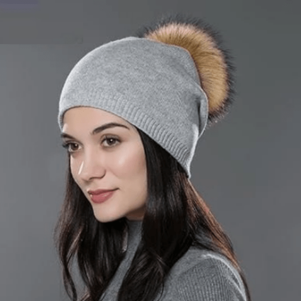 Paris-Chapeau chapeau d'hiver Bonnet en laine chaude et son pompon en fourrure