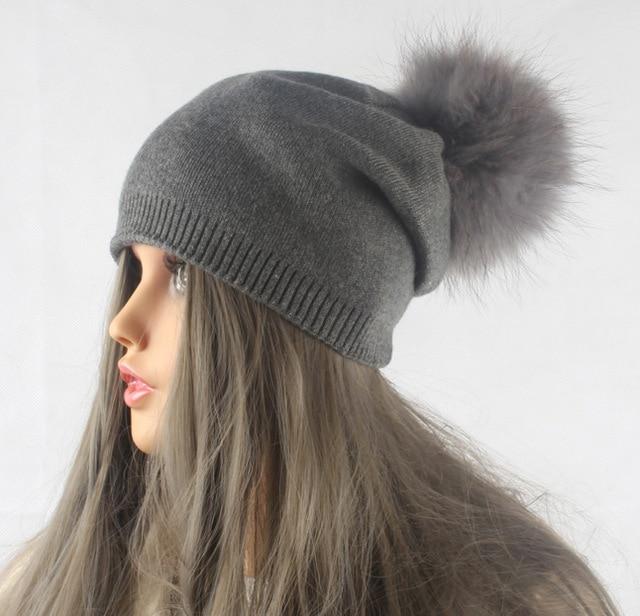 Paris-Chapeau chapeau d'hiver Gris foncé 2 Bonnet Femme Tricoté en Laine