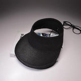 Paris-Chapeau chapeau de paille Noir / T 54-58cm Casquette D'été pour Femmes Anti-uv Visière