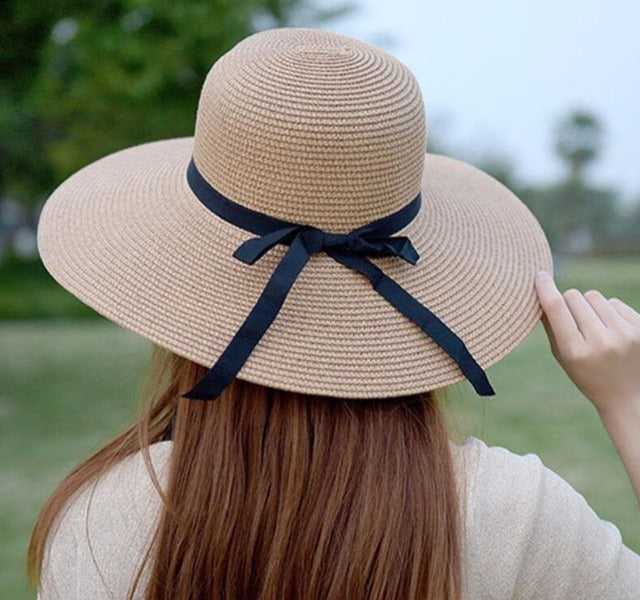 Paris-Chapeau chapeau en paille Chapeau de paille d'été à large bord  UV protection