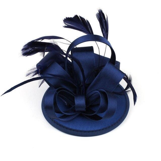 Paris-chapeau chapeaux mariage Bleu Chapeau style tendance a plumes