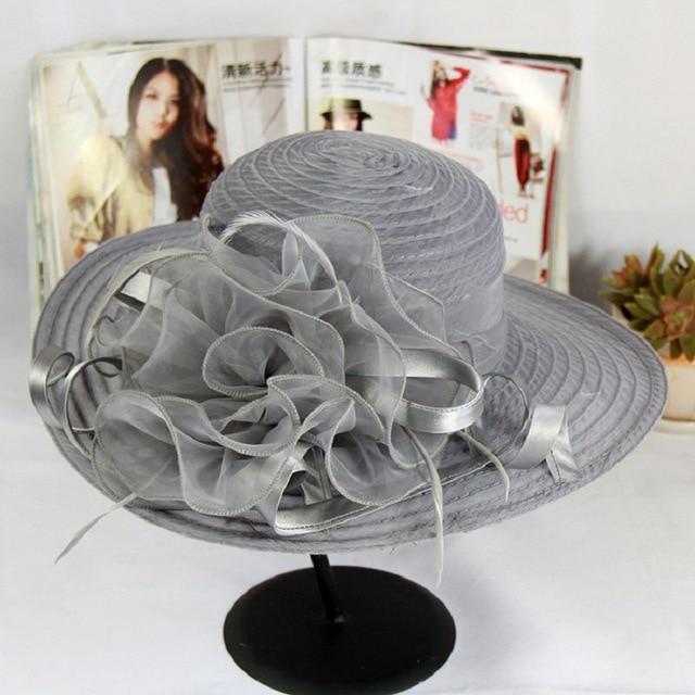 Paris-Chapeau chapeaux mariage Gris Chapeau Floral Derby