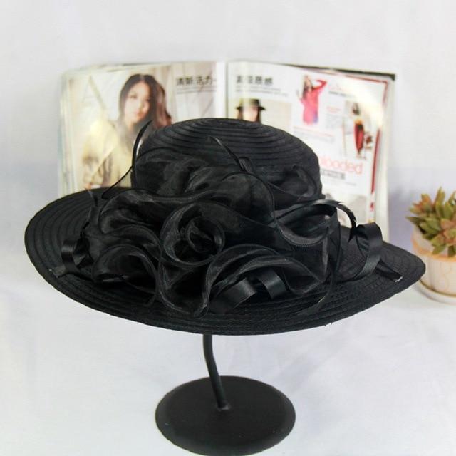 Paris-Chapeau chapeaux mariage Noir Chapeau Floral Derby