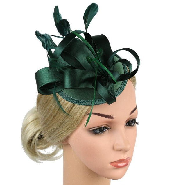 Paris-chapeau chapeaux mariage Vert Chapeau style tendance a plumes