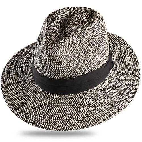 Paris-chapeau fédora Beige N / M Fédora Panama en paille