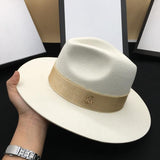 Paris-Chapeau fédora Blanc / S  55cm Chapeau blanc Élégant en Laine Fedora