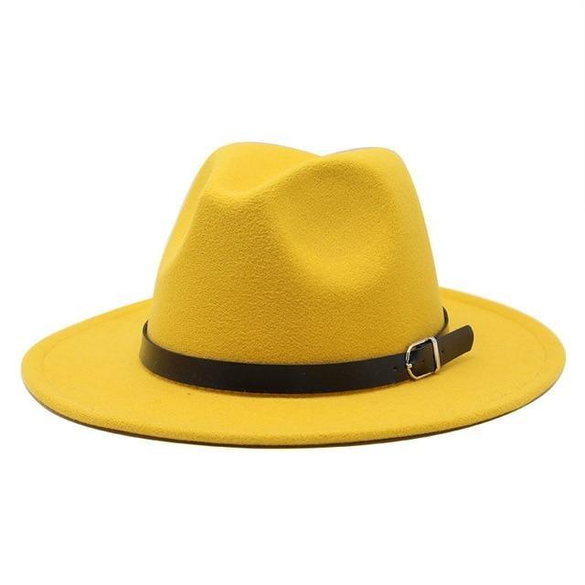 Paris-chapeau fédora Jaune / 58-61CM Chapeau feutre Design féminin pour un look branché