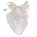 Paris-Chapeau mariage Blanc Chapeau De Mariage Voile Accessoire Plume Clip fleur