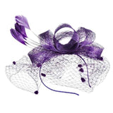 Paris-Chapeau Violet Chapeau De Mariage Plume et voile